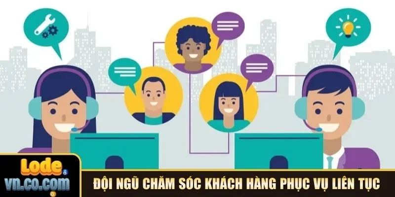 Đội ngũ chăm sóc khách hàng phục vụ liên tục